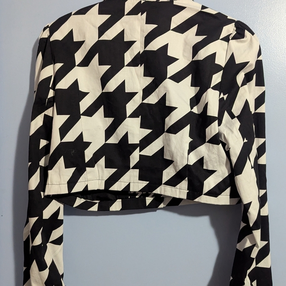 Black and White Houndstooth Women's Jacket - Picture 3 of 3